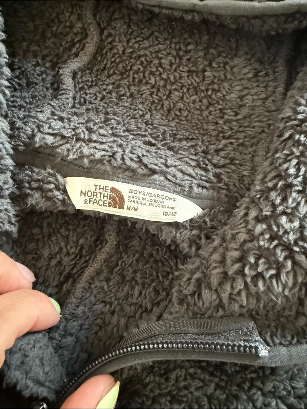 The North Face Kids' Gray Sherpa Half Zip Hoodie Jacket Size Medium